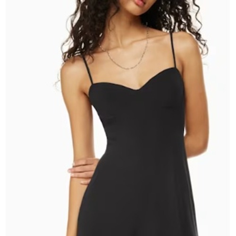 Wilfred Aritzia Black Bustier Midi Dress Underwire Smocked Back Size 6 80914